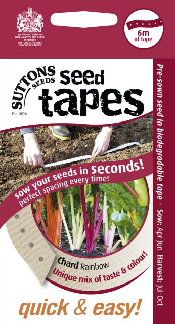 SUTTONS Suttons Seed Tape Chard Rainbow Mix Seeds