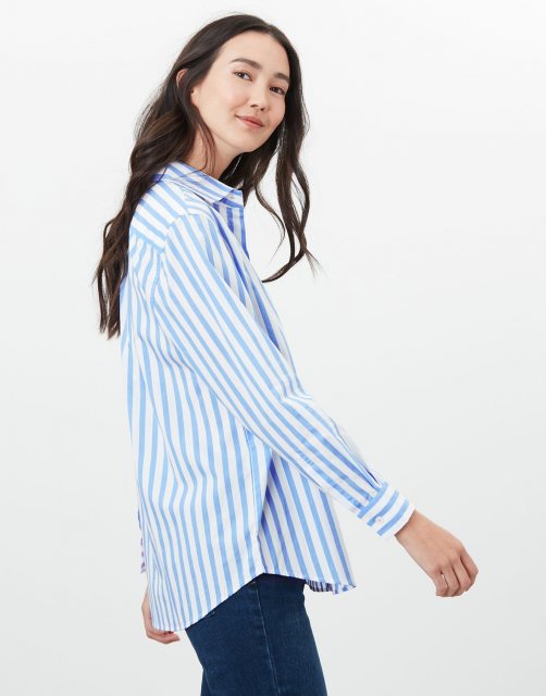 Joules Amilla Dropped Shoulder Shirt Blue Stripe - Tops - Mole Avon