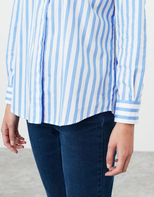 Joules Amilla Dropped Shoulder Shirt Blue Stripe - Tops - Mole Avon