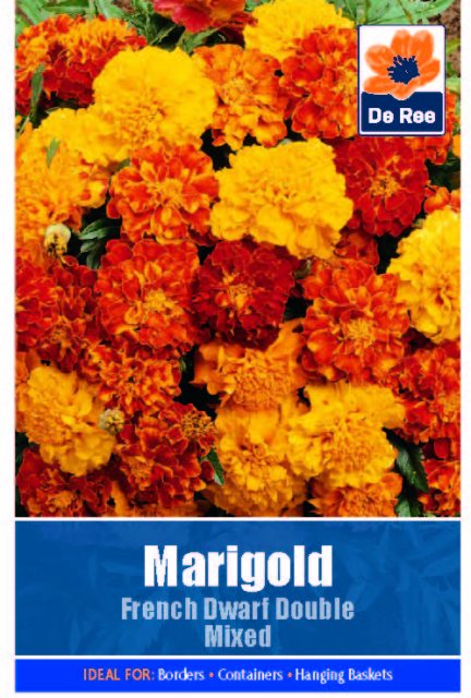 De Ree Marigold French Dwarf Double Mixed Seed - Spring/Summer Flowers