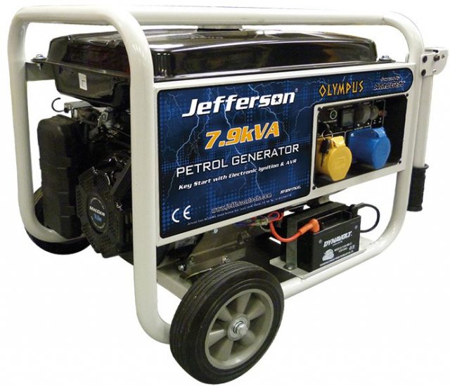 Jefferson Tools Jefferson Petrol Generator 6.3kw 7.9kva Electric Start