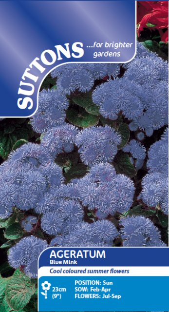 SUTTONS Suttons Ageratum Blue Mink Seeds