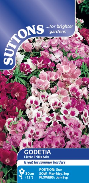 SUTTONS Suttons Godetia Little Frills Mix Seeds