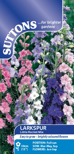 SUTTONS Suttons Larkspur Little Rocket Mix Seeds