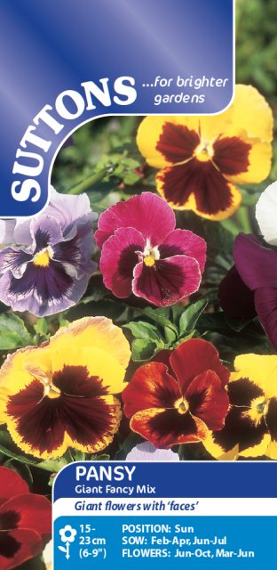 SUTTONS Suttons Pansy Giant Fancy Mix Seeds