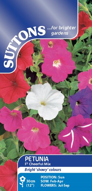 SUTTONS Suttons Petunia Cheerful Mix Seeds