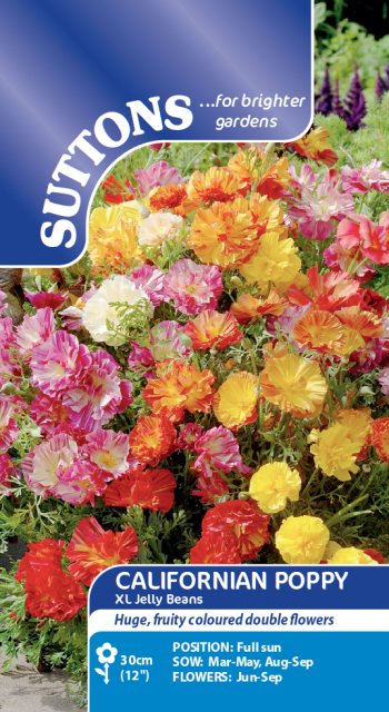 SUTTONS Suttons Californian Poppy XL Jelly Beans Seeds