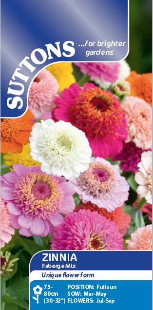 SUTTONS Suttons Zinnia Faberge Mix Seeds