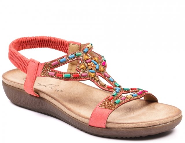 Lunar Lunar Mariella Beaded Sandal Orange