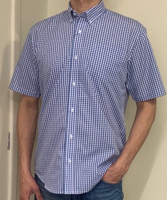 Carabou Carabou Short Sleeved Checked Shirt Navy