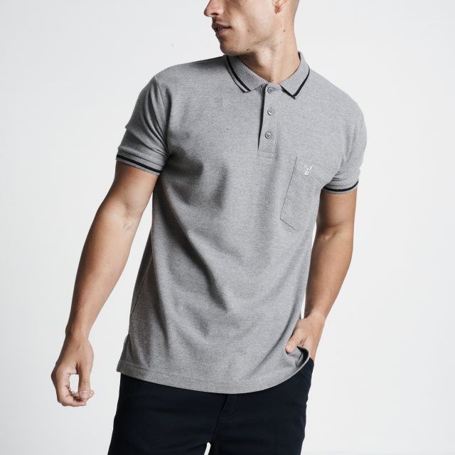 Carabou Carabou Pique Polo Shirt Grey