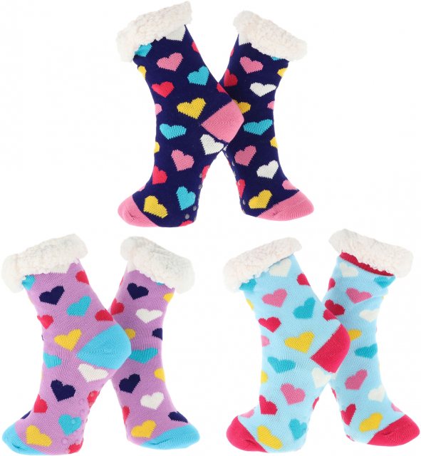 Nuzzles Nuzzles Fleece Heart Sock Assorted