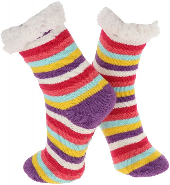 Nuzzles Nuzzles Fleece Striped Sock Assorted