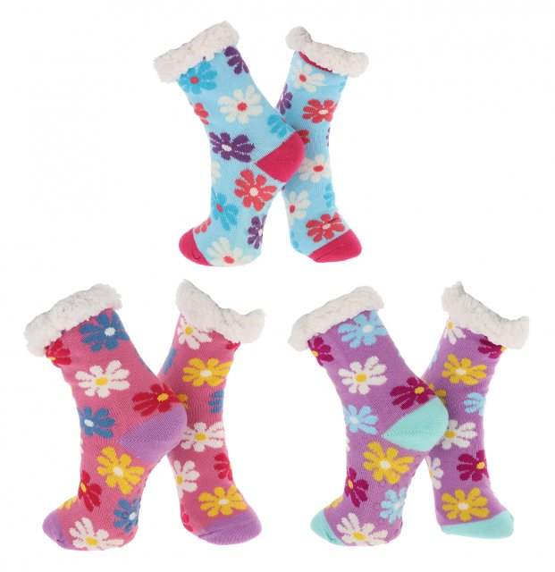 Nuzzles Nuzzles Fleece Daisy Sock Assorted