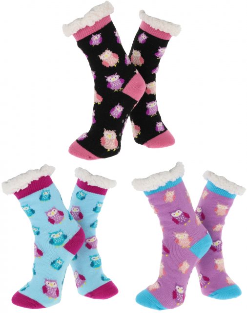 Nuzzles Nuzzles Fleece Owls Sock Assorted