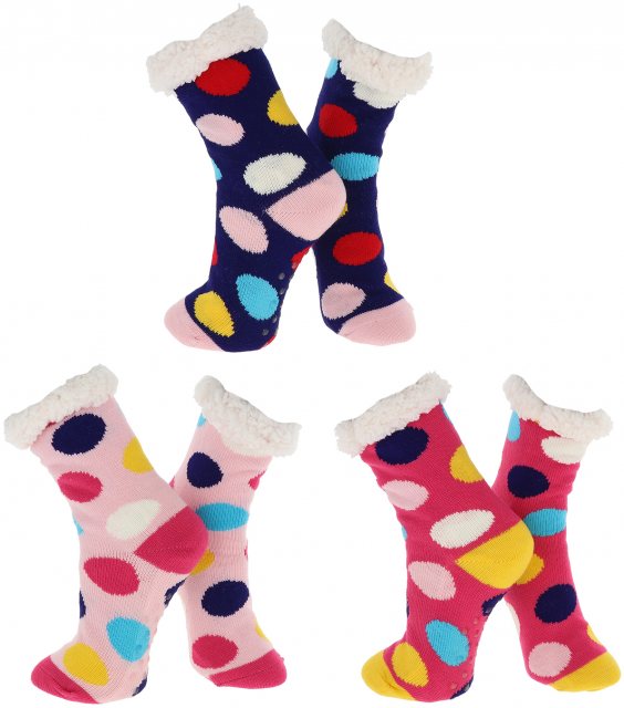 Nuzzles Nuzzles Fleece Dotty Sock Assorted