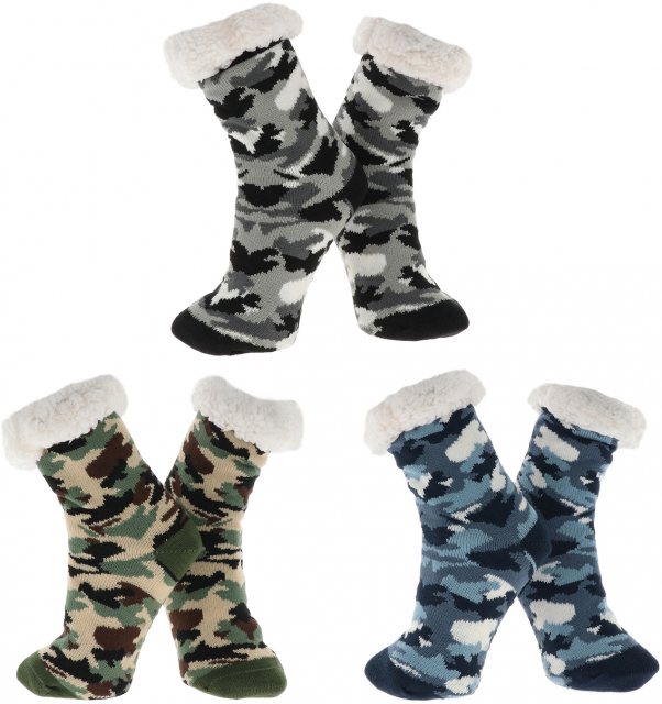 Nuzzles Nuzzles Fleece Camo Sock Assorted