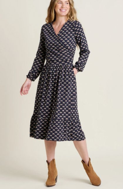 Brakeburn Brakeburn Annie Wrap Dress Navy