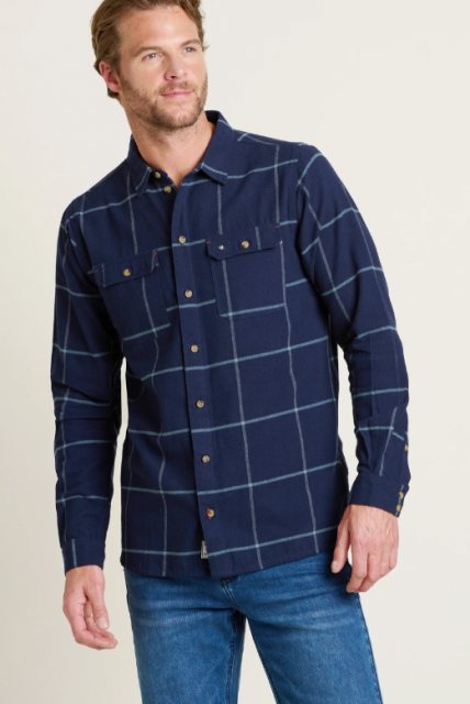 Brakeburn Brakeburn Checked Overshirt Navy