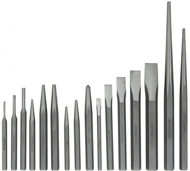 Jefferson Tools Jefferson Chisel & Punch Set 16 Piece