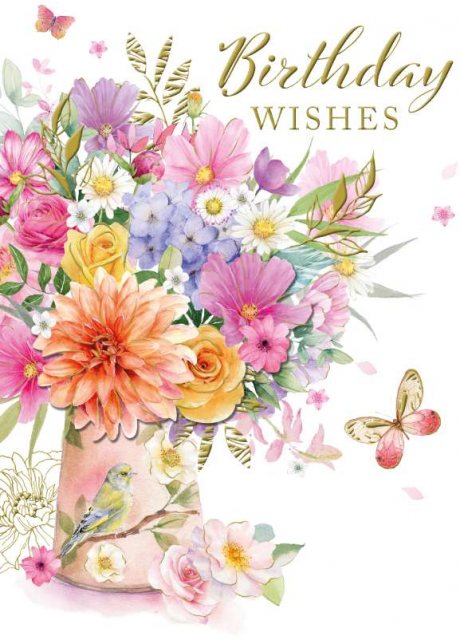 Decoupage Case Of Flowers Birthday Card