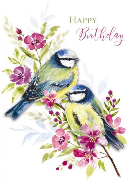 Decoupage Two Birds Birthday Card