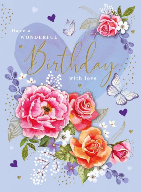 Decoupage Birthday Flowers Card