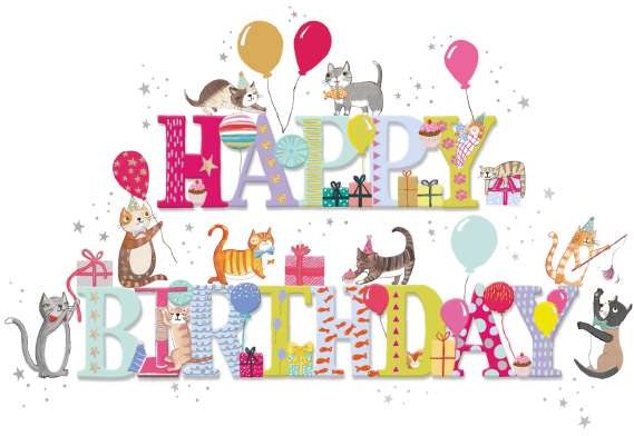 Decoupage Happy Birthday Cats Card