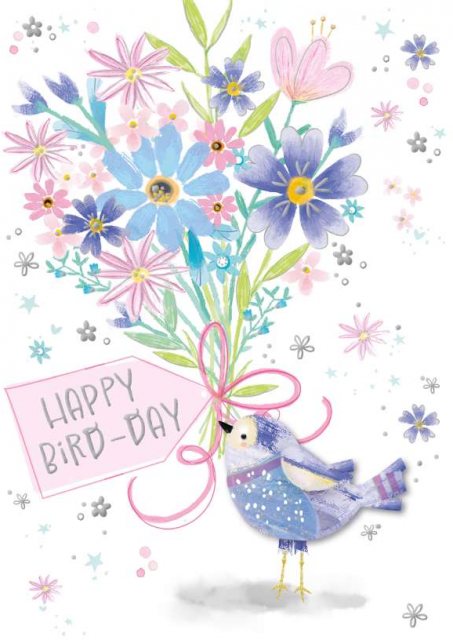 Decoupage Happy Bird-Day Birthday Card