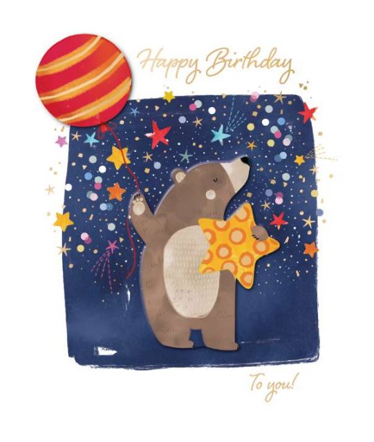 Decoupage Birthday Bear & Balloon Card