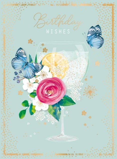 Decoupage Birthday Wishes Gin Card