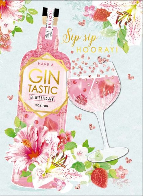 Decoupage Gin Tastic Birthday Card