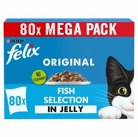 Felix  Felix Fish Selection In Jelly Cat Food 85g x 80