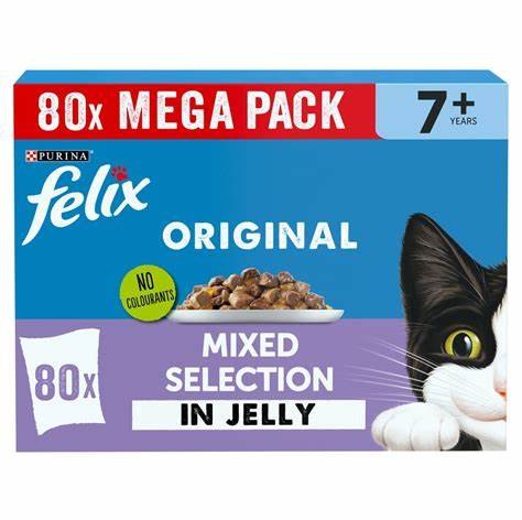 Felix  Felix Senior Mixed Selection In Jelly Cat Food 85g x 80