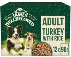 JWB James Wellbeloved Adult Turkey & Rice 12 x 90g Pouch