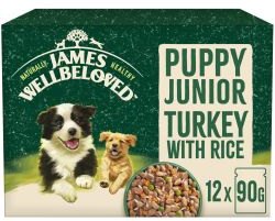 JWB James Wellbeloved Puppy Turkey & Rice Gravy 12 x 90g Pouch