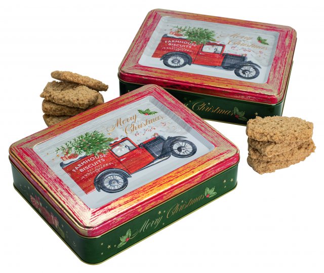 Christmas Van Oat Biscuits Tin 400g