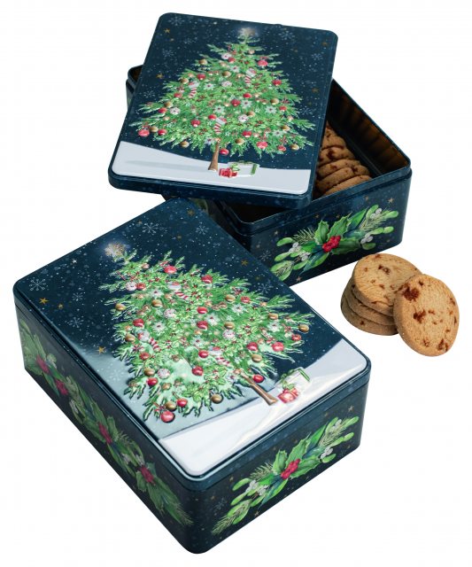 Christmas Tree Caramel Biscuits Tin 400g