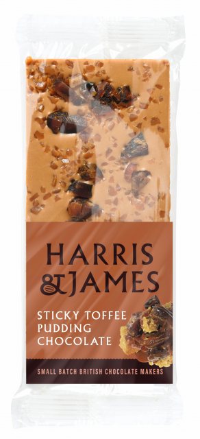 Harris & James Sticky Toffee Pudding White Chocolate Bar 100g