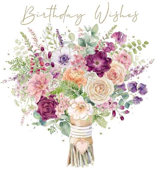 Beaux Chic Bunch Of Flowers Birthday Card