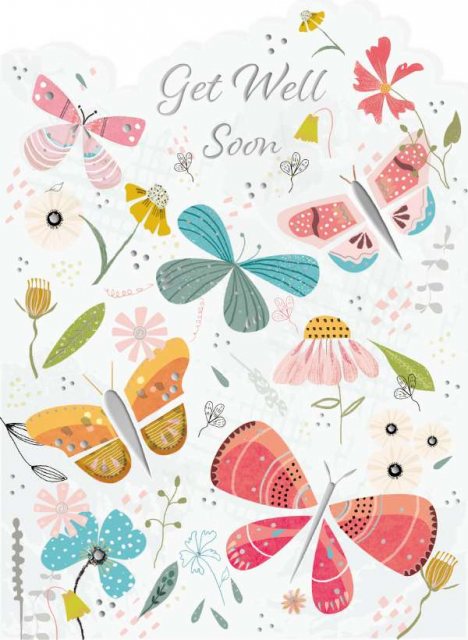 Butterflies Get Well Soon Card