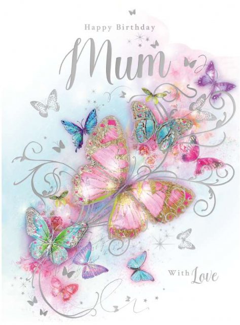 Butterflies Birthday Mum Card