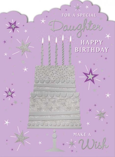 Daughter Birthday Cake Card