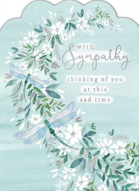 Floral Dragonfly With Sympathy Card