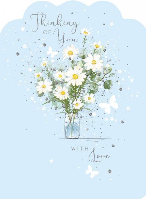 Vase Of Flowers Thinking Of You Card