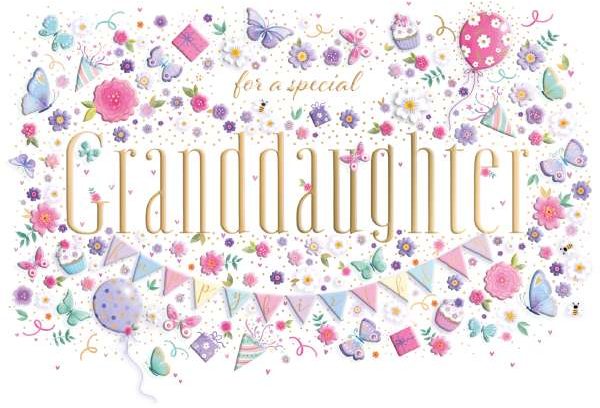 Granddaughter Bunting Birthday Card