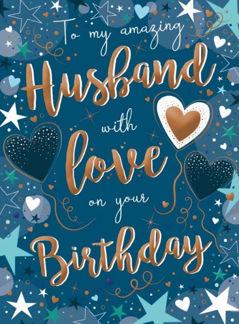 Husband With Love Birthday Card