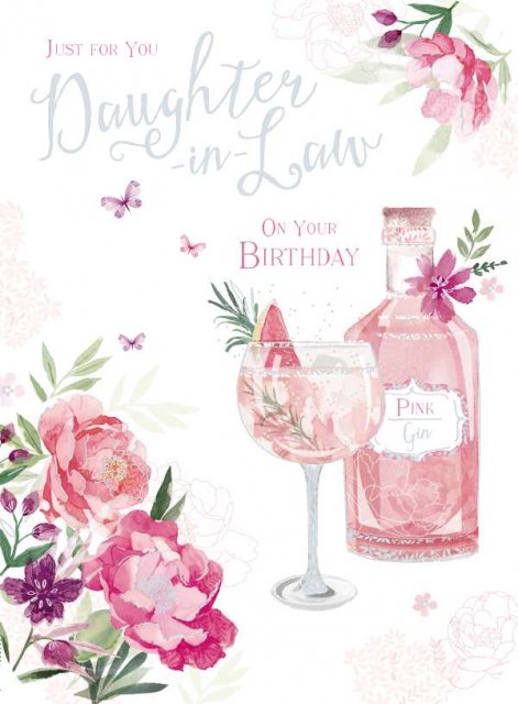 Daughter In Law Pink Gin Birthday Card