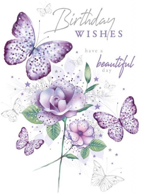 Starla Butterflies Birthday Wishes Card