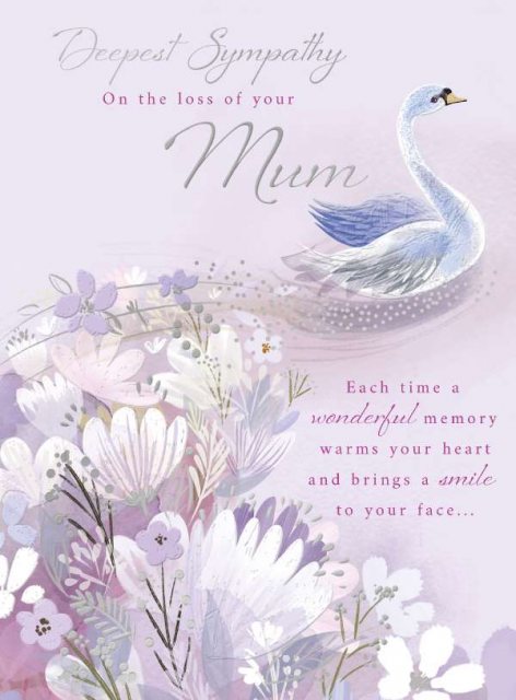 Floral Swan Deepest Sympathy Card